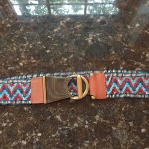 Anthropologie beaded and leather belt